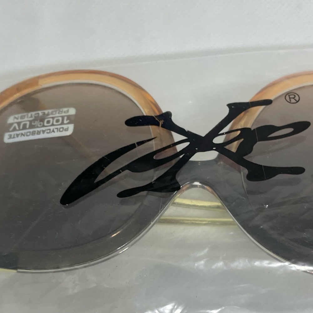 Luxe Unisex Fashion Eyewear Sunglasses Brown & Gold With Red & Green Accent..New - Picture 14 of 14